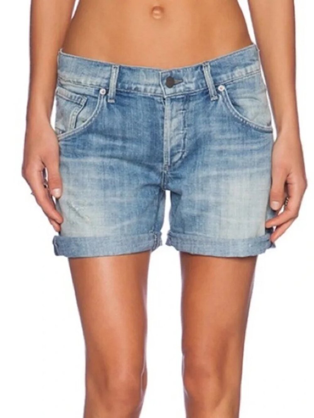 Citizens of Humanity COH Low/Mid Rise Denim Jean Shorts Baggy Snap Pocket 26